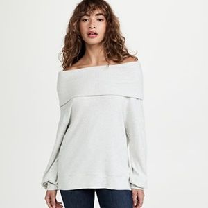 Velvet by Graham & Spencer - Ruth Off-the-shoulder Sweater In Ash Gray (NWT)